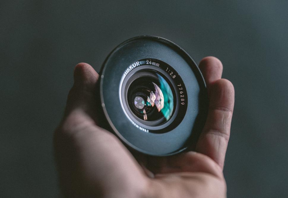 Free Image of Close-up view of a camera lens 