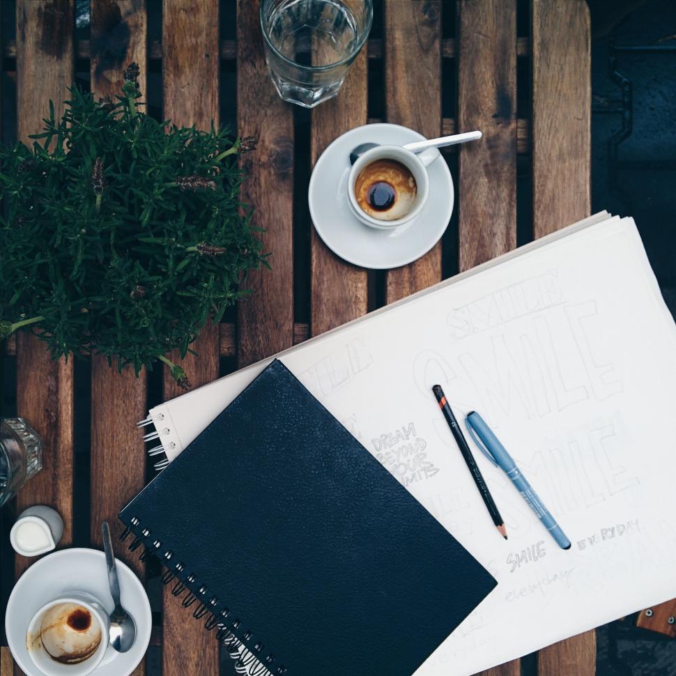 Free Image of Top view of creative workspace with sketches 