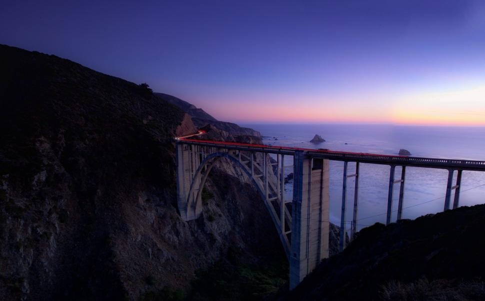 Free Image of Bixby Bridge along coastal highway 