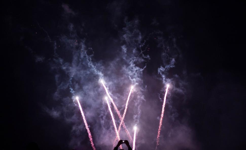Free Image of Fireworks display in night sky 