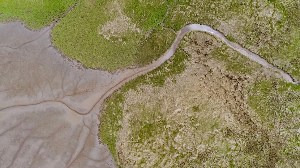Free Image of Aerial view of meandering river in landscape 