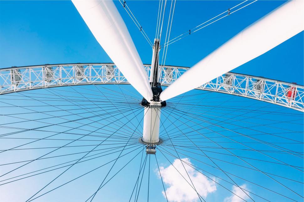 Free Image of Ferris wheel structure against a blue sky 