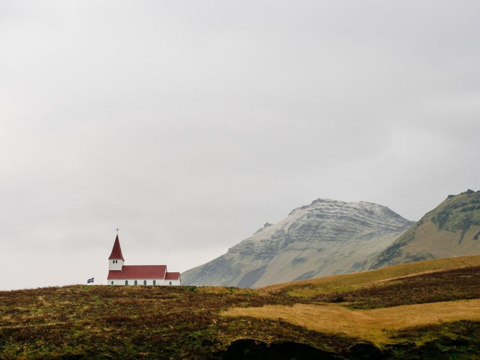 Free Image of Church in a mountain landscape 