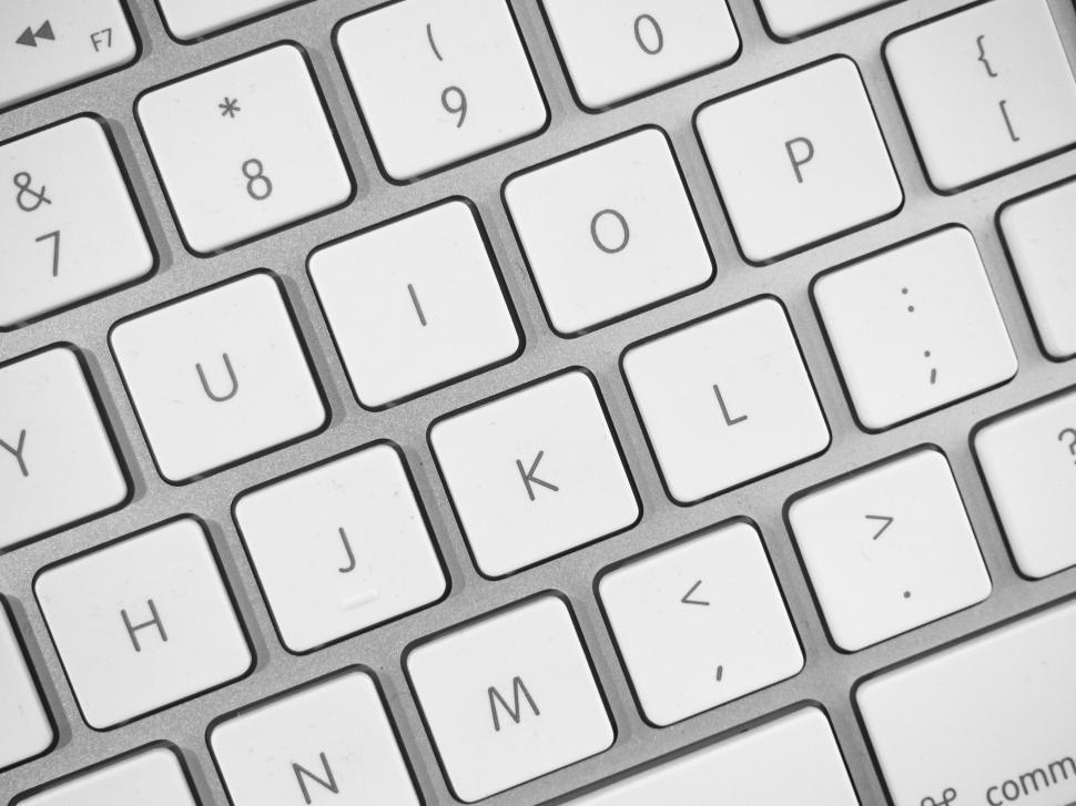 Free Image of Black and white image of a computer keyboard 