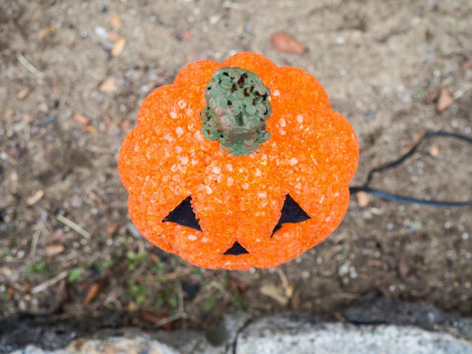 Free Image of Orange pumpkin-shaped decoration 