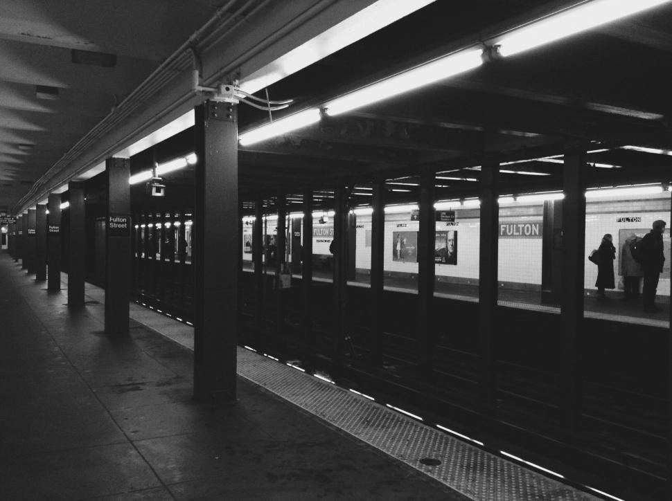 Free Image of Desolate subway station platform scene 