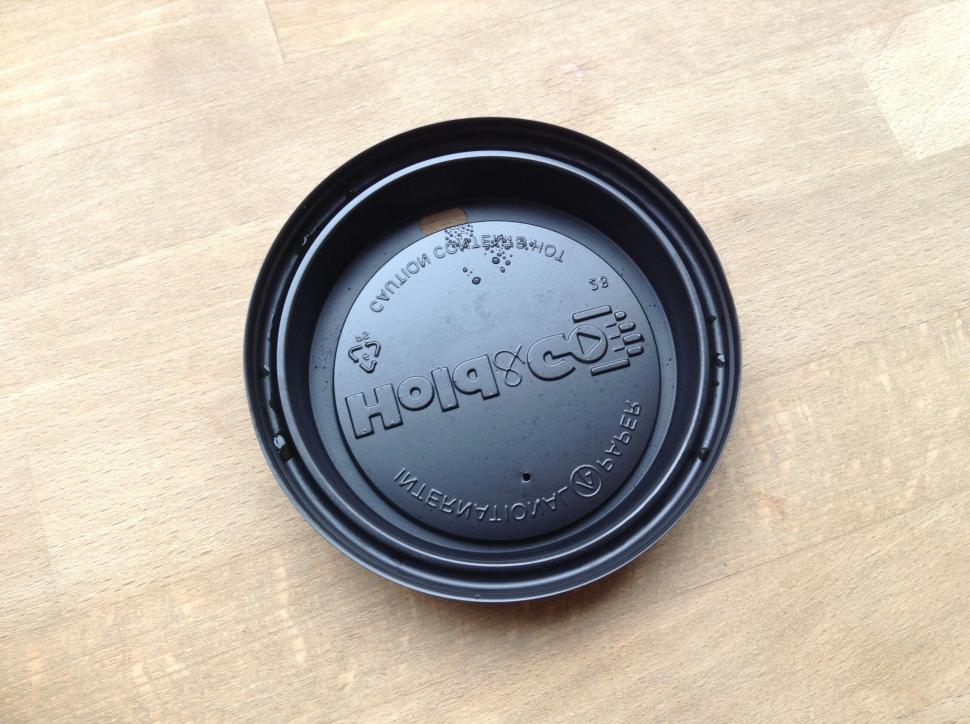 Free Image of Close-up of a black coffee cup lid 