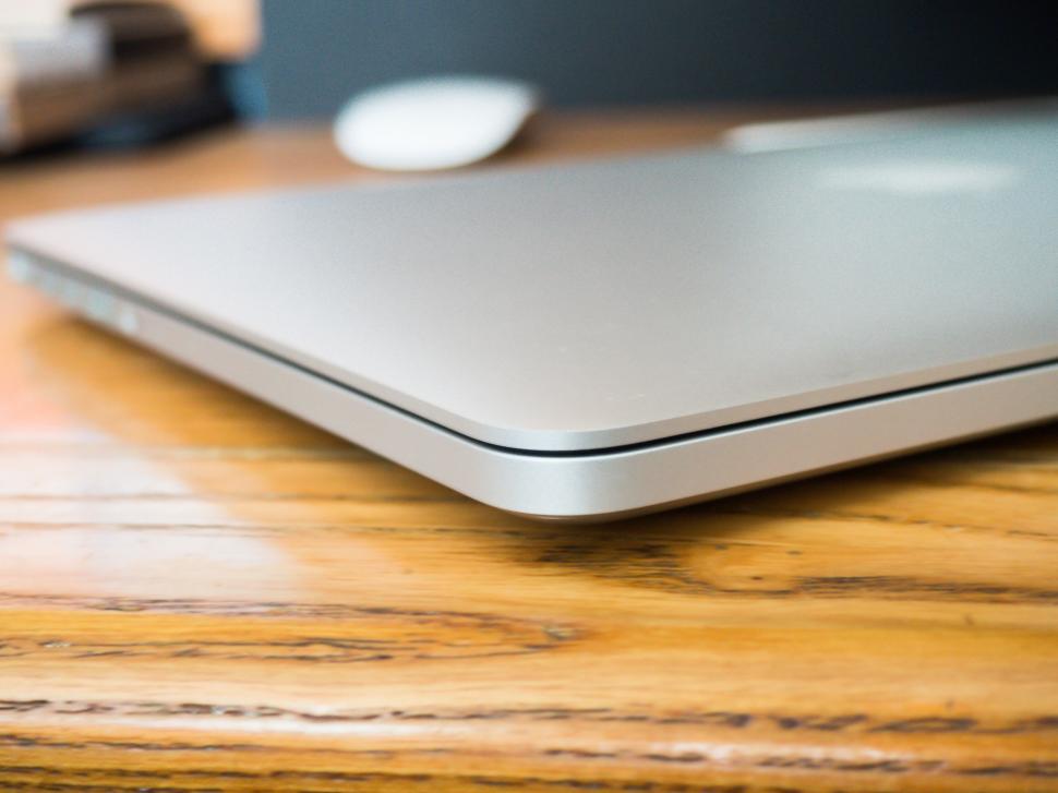 Free Image of Laptop on a wooden table 