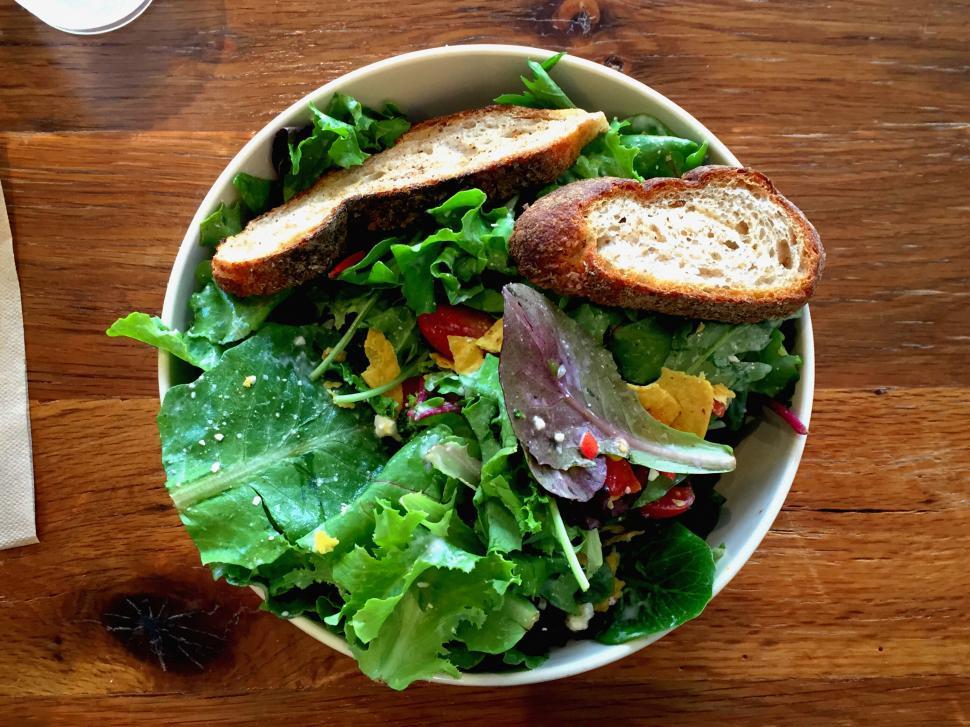 Free Image of Fresh salad on a wooden table 