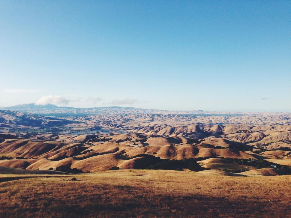 Free Image of Rolling hills with expansive rural landscape 
