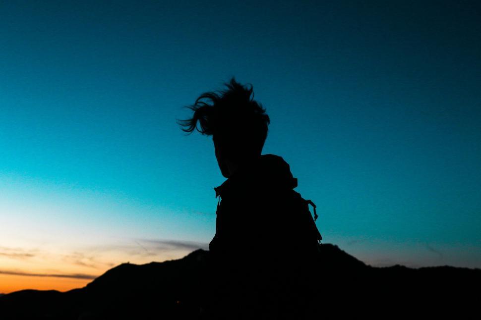 Free Image of Silhouette of person against twilight sky 