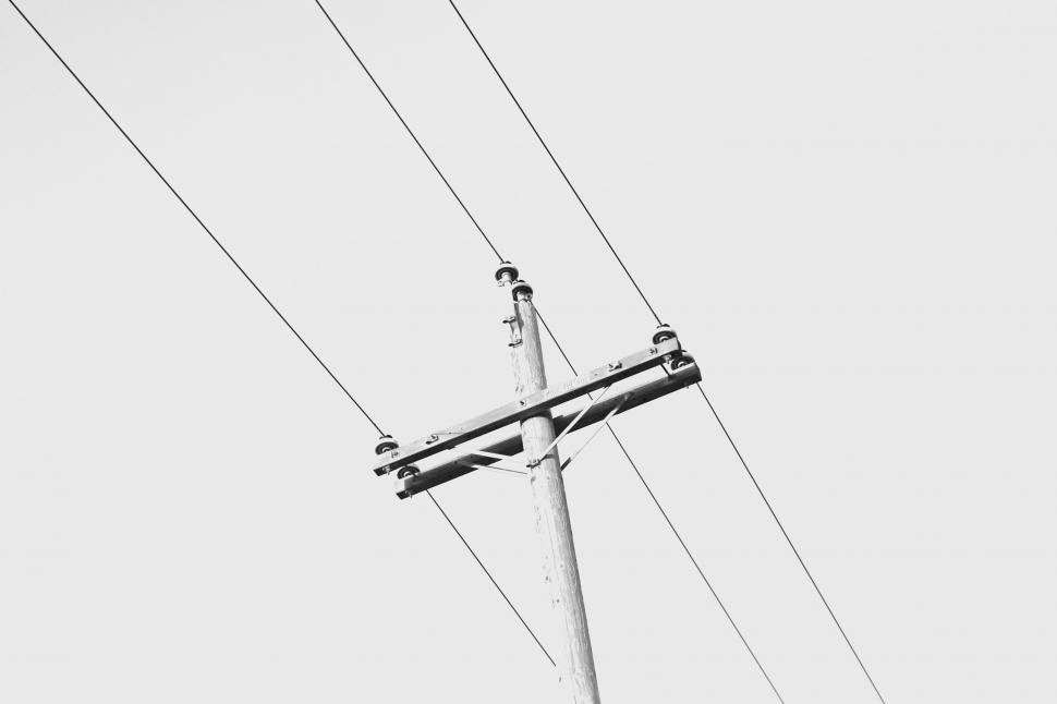 Free Image of Electric utility pole against clear sky 