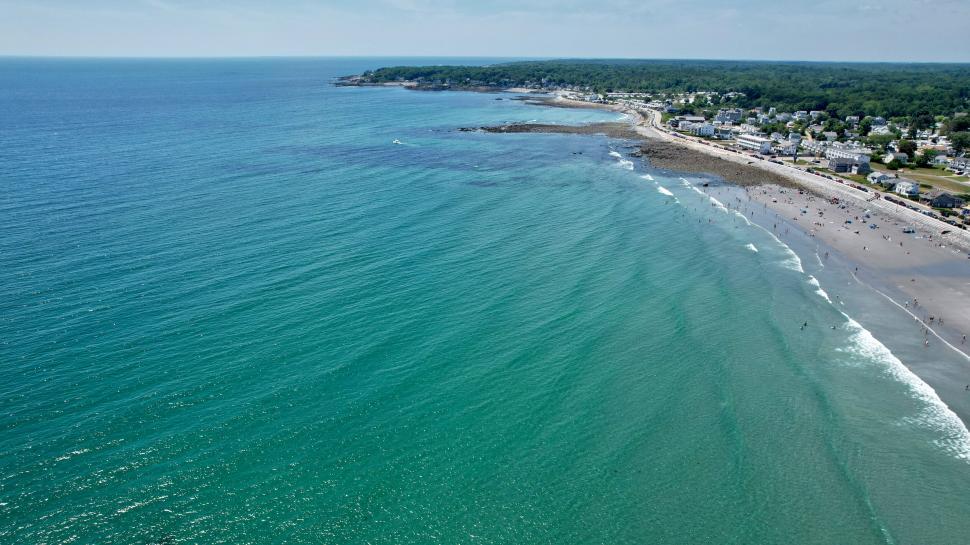 Free Image of Aerial View of Coastal Beach Town 