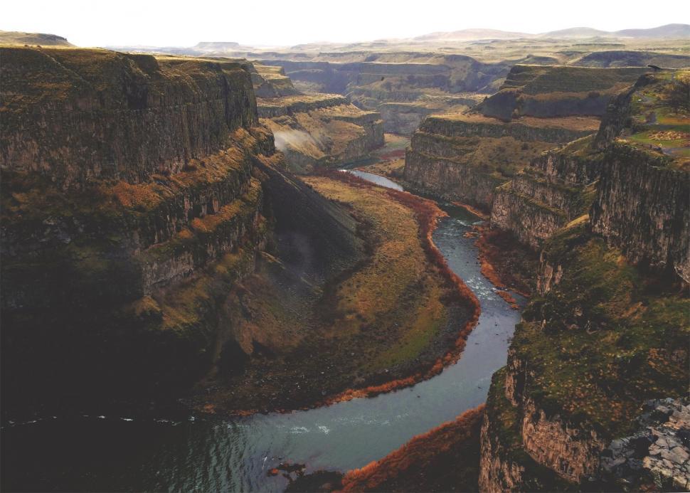 Free Image of Canyon river viewed from above 