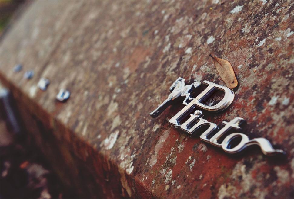 Free Image of Vintage Ford Pinto car emblem close-up 