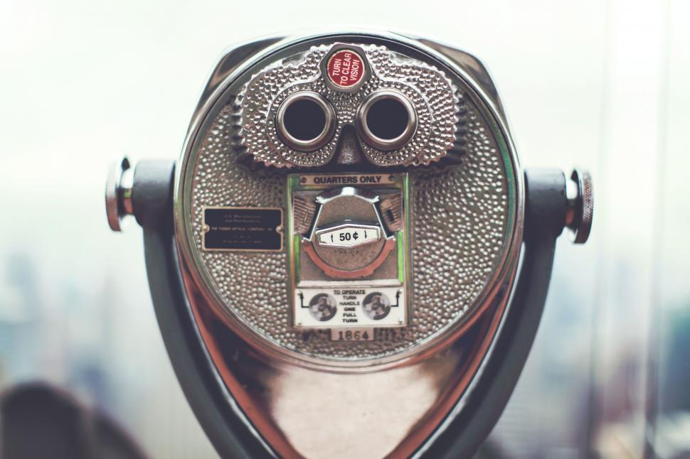 Free Image of Coin-operated binoculars focusing on scenic view. 