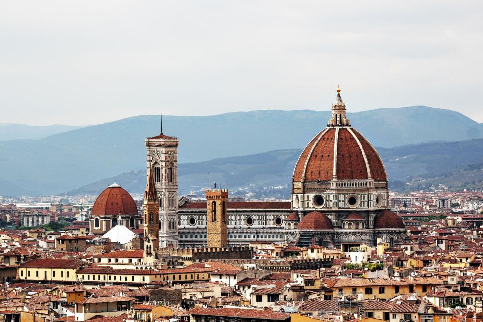 Free Image of Panoramic view of Florence s stunning cathedral and skyline 