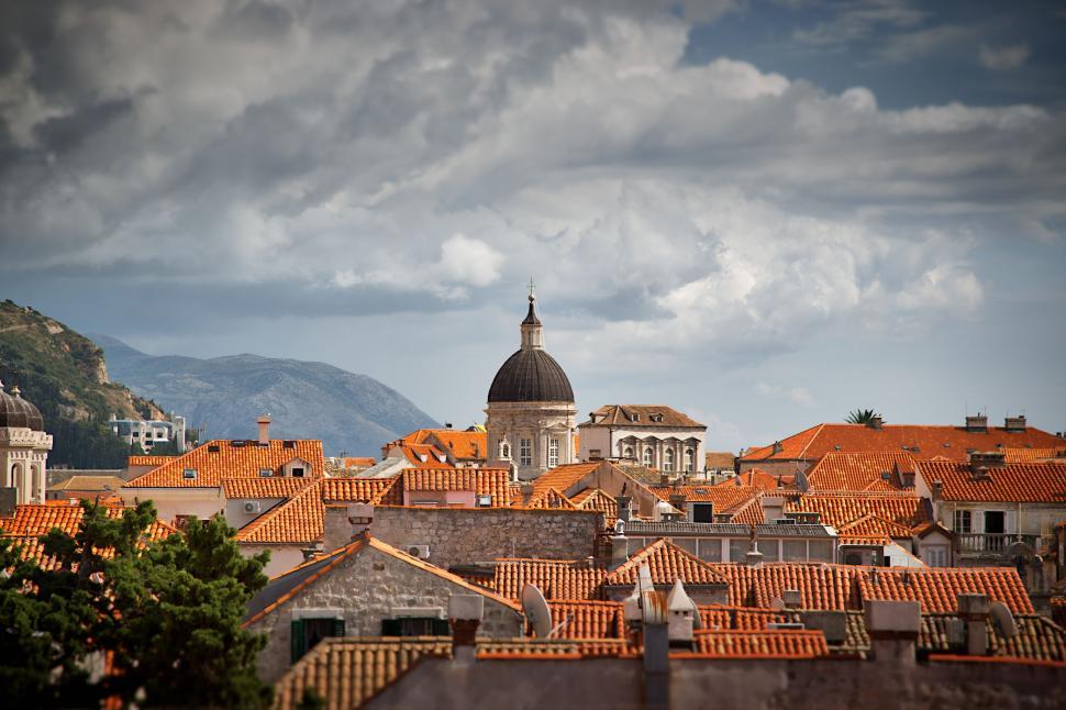 Free Image of Scenic view of historic European city with red rooftops 