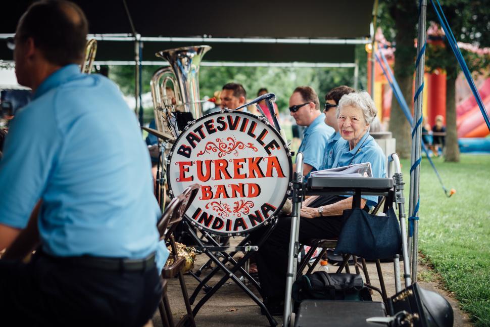 Free Image of Eureka band playing music at a public event 