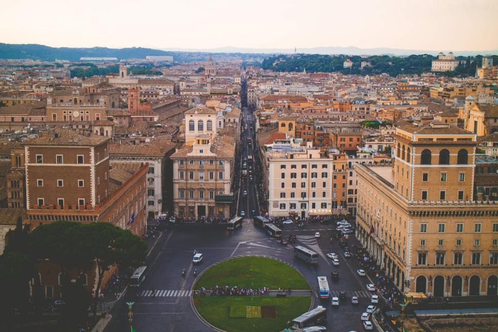 Free Image of Aerial view of historic cityscape with rich architectural details 