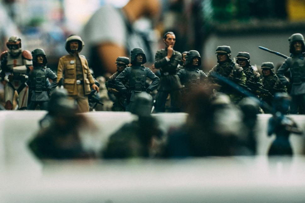 Free Image of Assorted action figures on display in a toy store 