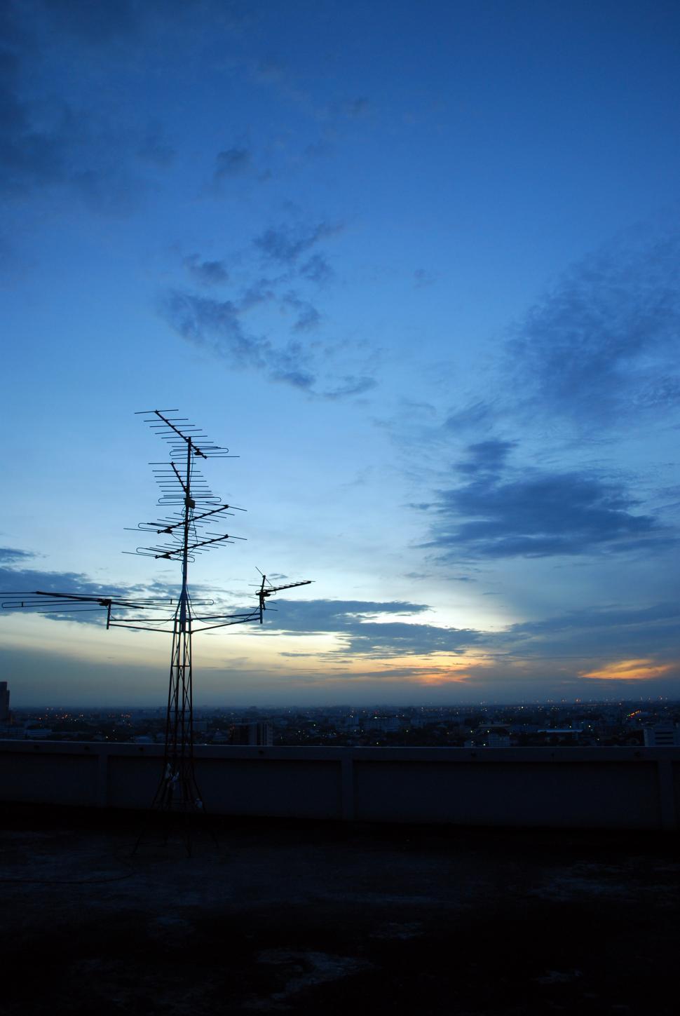 Free Image of Sunrise on rooftop 