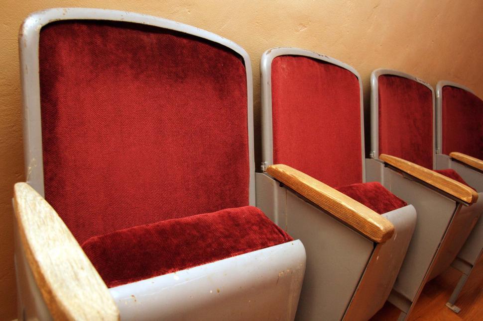 Free Image of Row of Red and White Chairs 