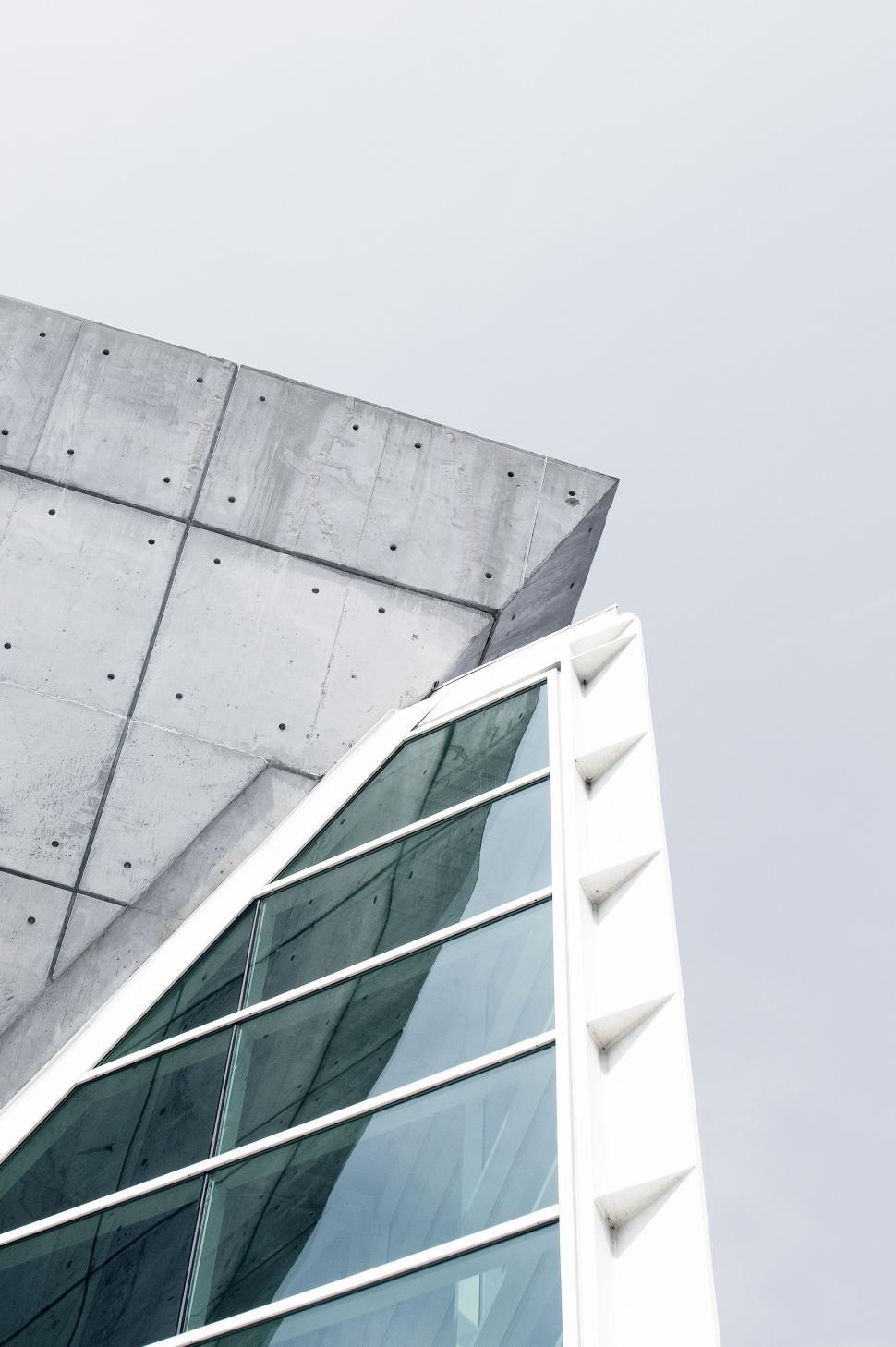 Free Image of Modern architectural shot featuring mixed materials and angles 