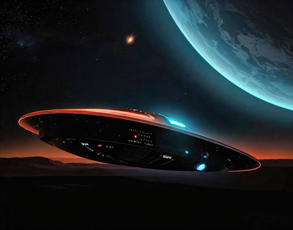 Free Image of UFO flying in space  