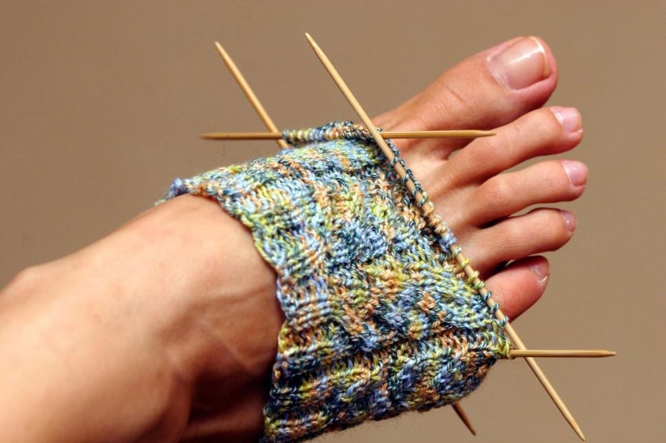 Free Image of Partially knit sock 