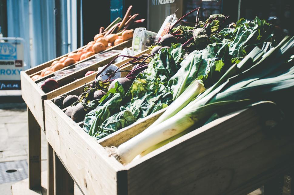 Free Image of Market stall with various fresh vegetables on display outdoor 