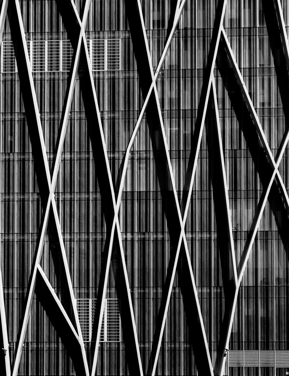Free Image of Architectural detail of modern skyscraper exterior design 