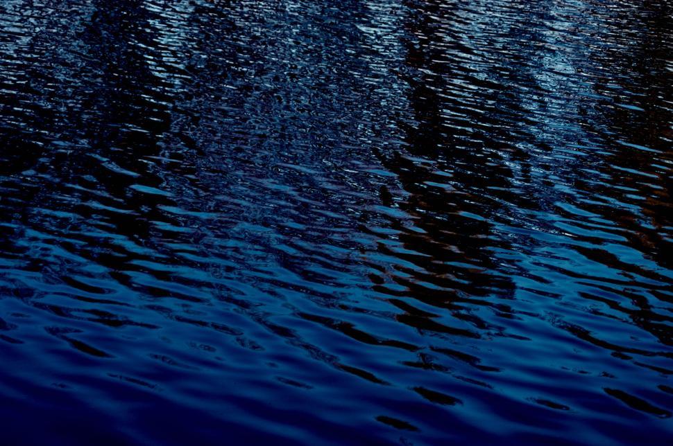 Free Image of Abstract view of rippling water surface in blues and blacks 