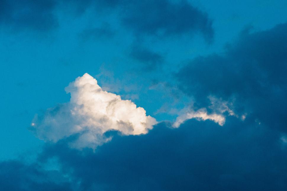 Free Image of Dramatic sky with dark clouds and a hint of light. 