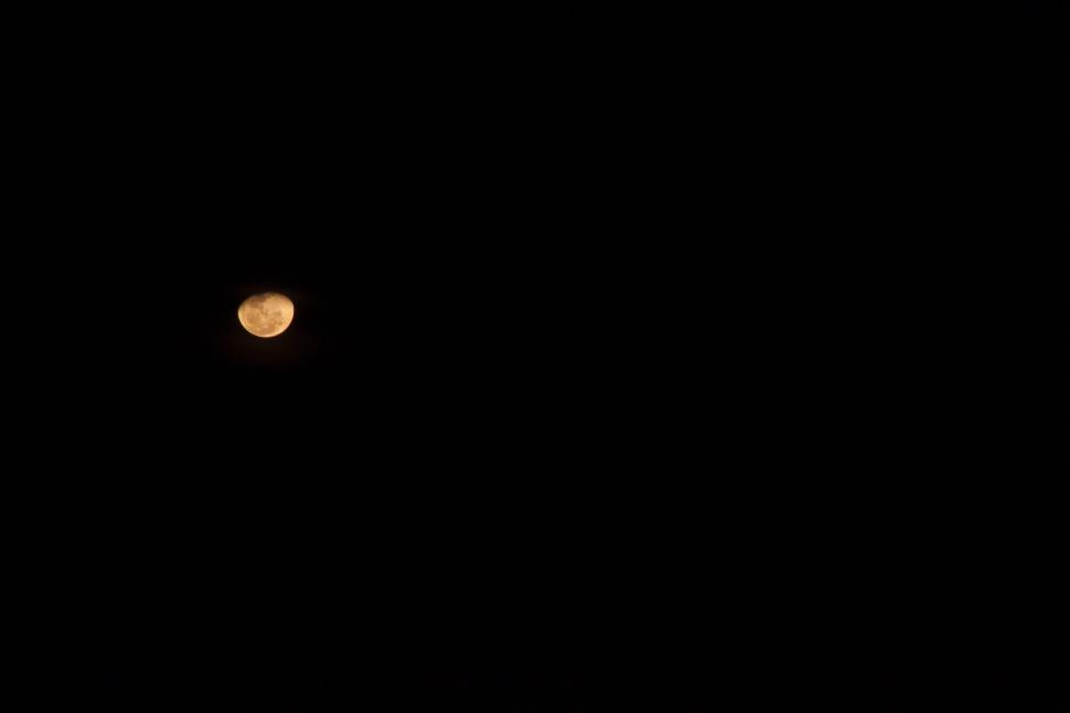 Free Image of A glowing orange moon in the dark night sky, vibrant view. 