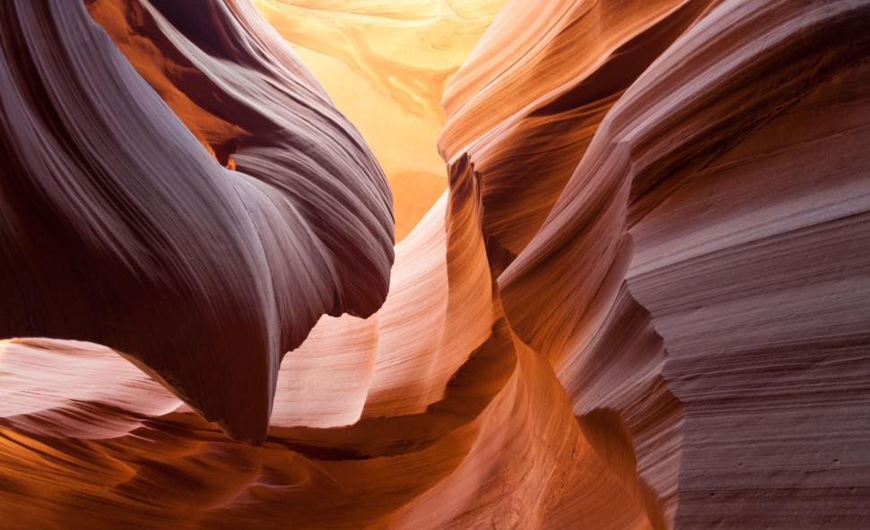 Free Image of Antelope Canyon s swirling red and orange sandstone shapes 