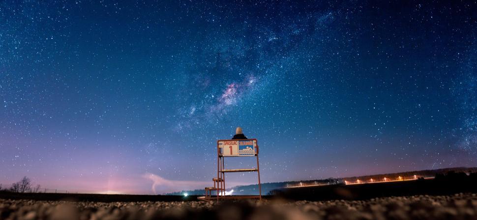 Free Image of Stargazing under the Milky Way in a serene nightscape. 