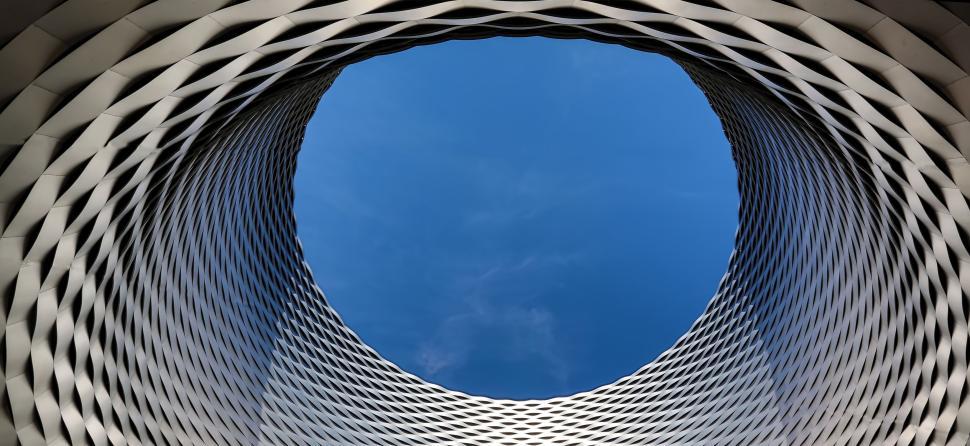 Free Image of Circular opening in futuristic patterned structure 