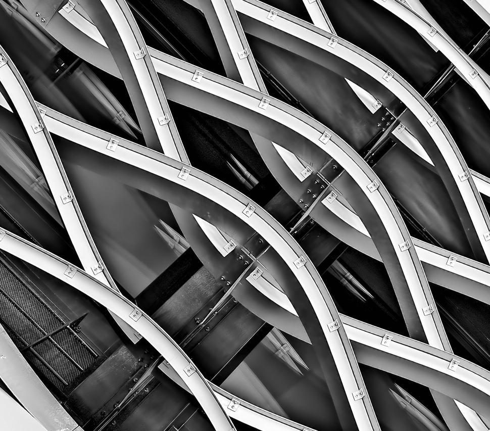 Free Image of Modern architectural design with overlapping curves 