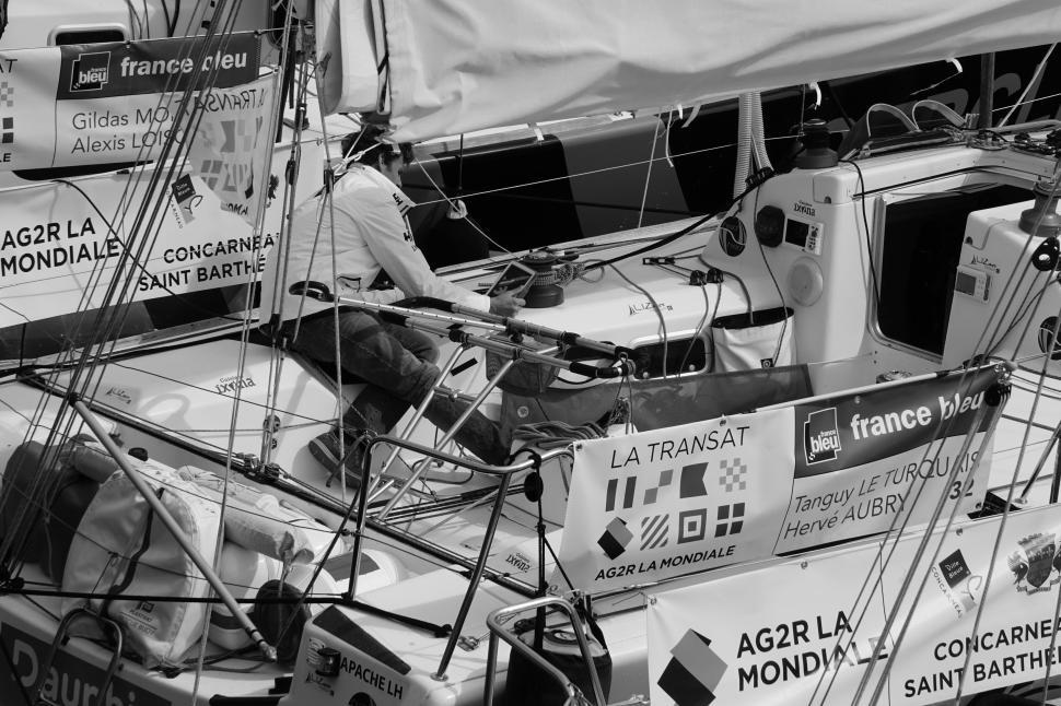 Free Image of Sailboat race with participants readying their boats. 