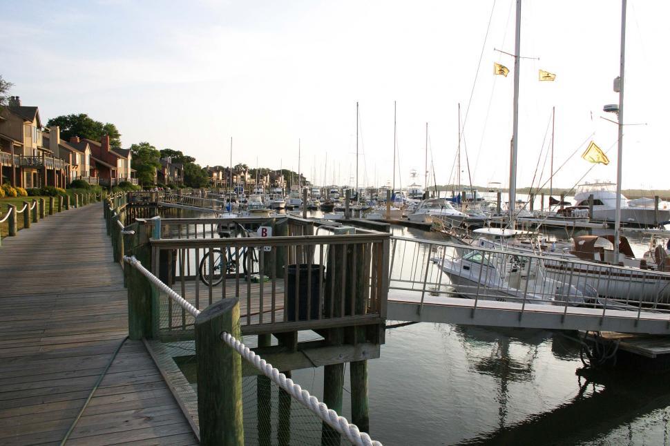 Free Image of Dock With Multiple Boats in the Water 