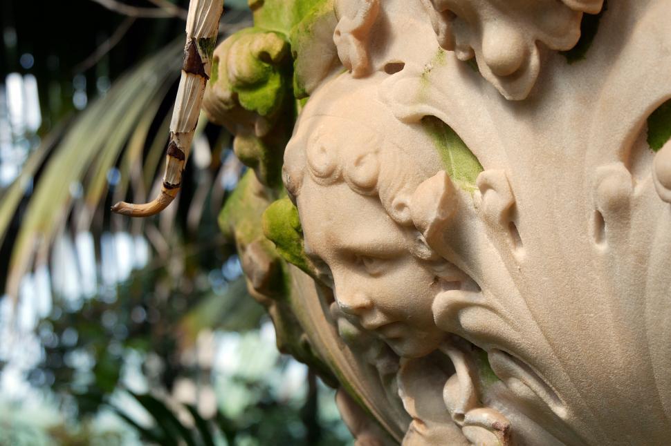 Free Image of Carved Marble Cherubs Urn 
