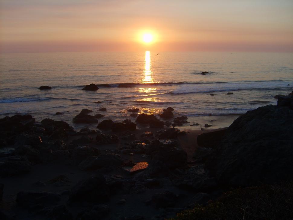 Free Image of Beach Sunset 