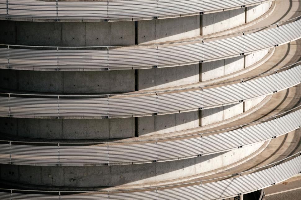 Free Image of Close-up of spiral parking garage levels 