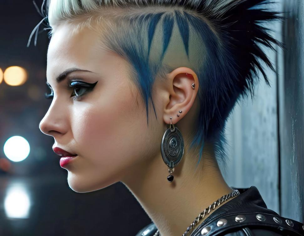 Free Image of Punk woman portrait  