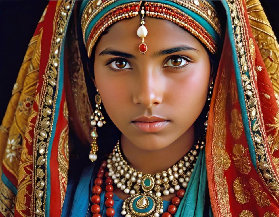 Free Image of Ethnic girl portrait  