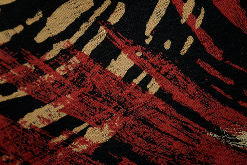 Free Image of Yellow and red abstract art with bold black accents 