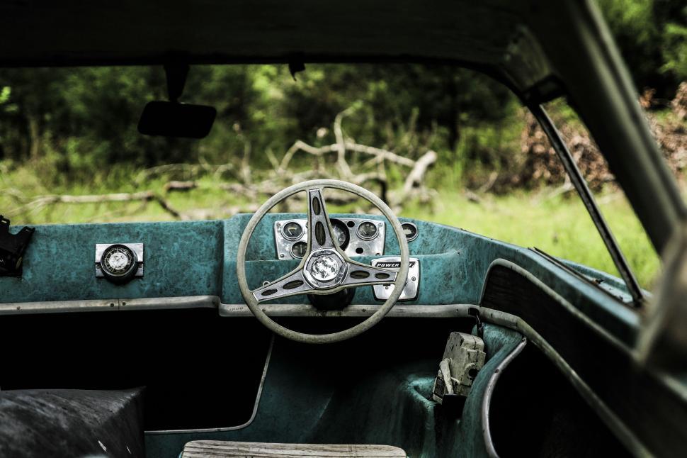 Free Image of Obsolete boat control panel with vintage elements 