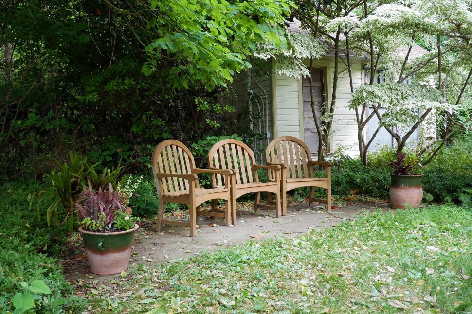 Free Image of Garden Wooden Chairs 
