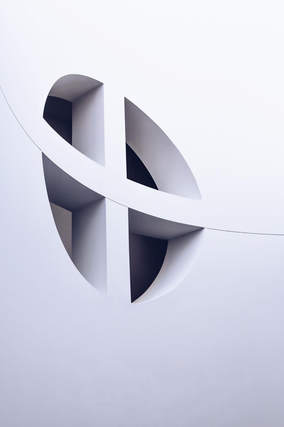Free Image of Modern abstract curved architectural opening in white 